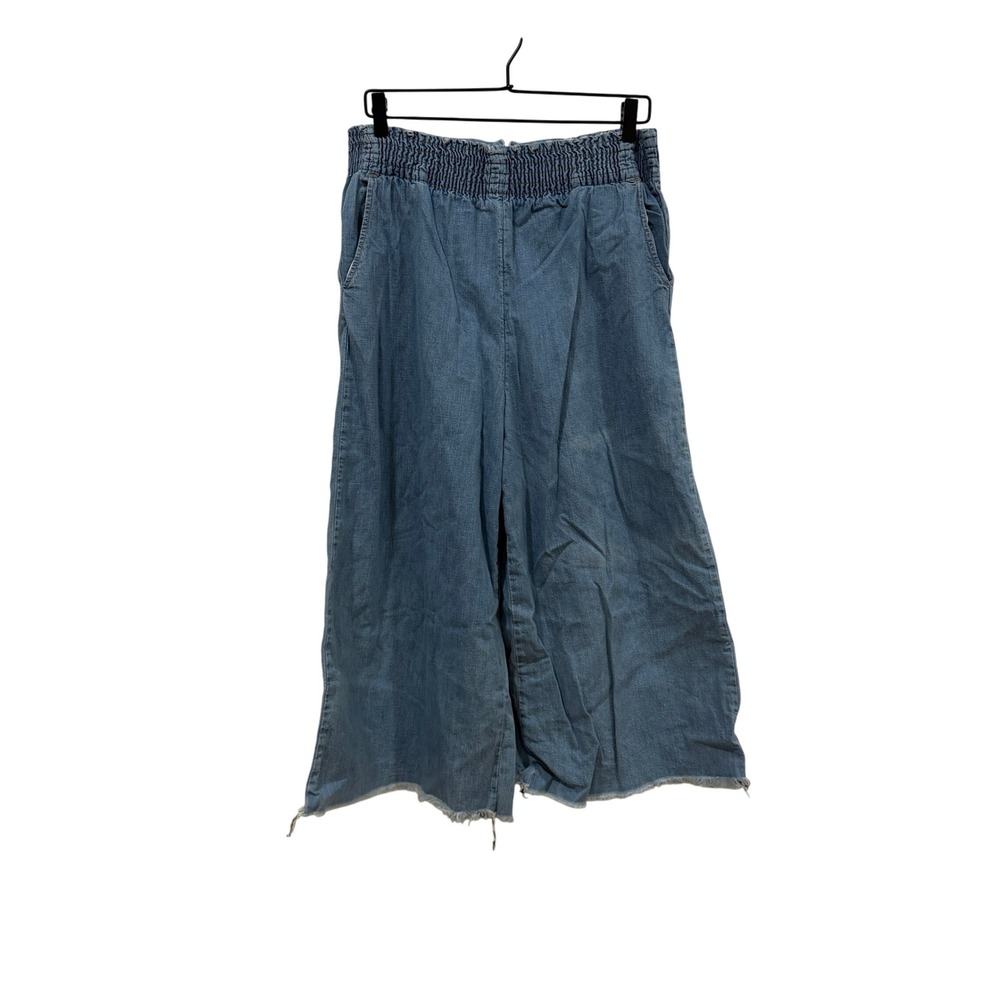 Rachel Comey Denim Cropped Wide Leg Culottes Frayed Hem Women's Pants 4